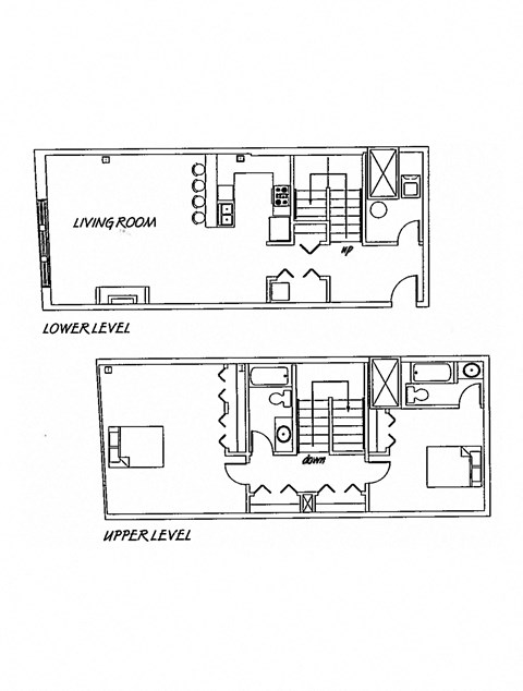 Floor plan for 2 beds, 2 baths, 1431 sqft